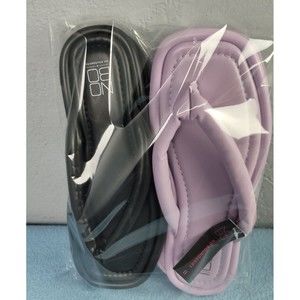 No Boundaries Women's Size 11 Puffy Thong Flip Flop Sandals 1 lavender & 1 black